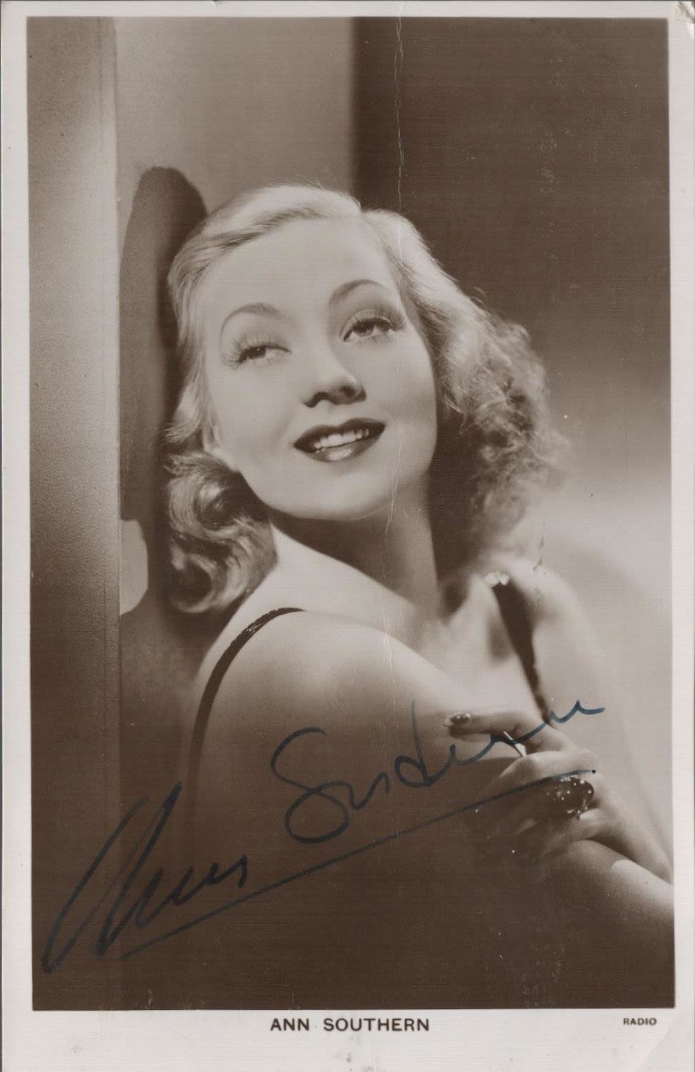 Lot 728: Ann Southern Signed 5x3 vintage black and white...