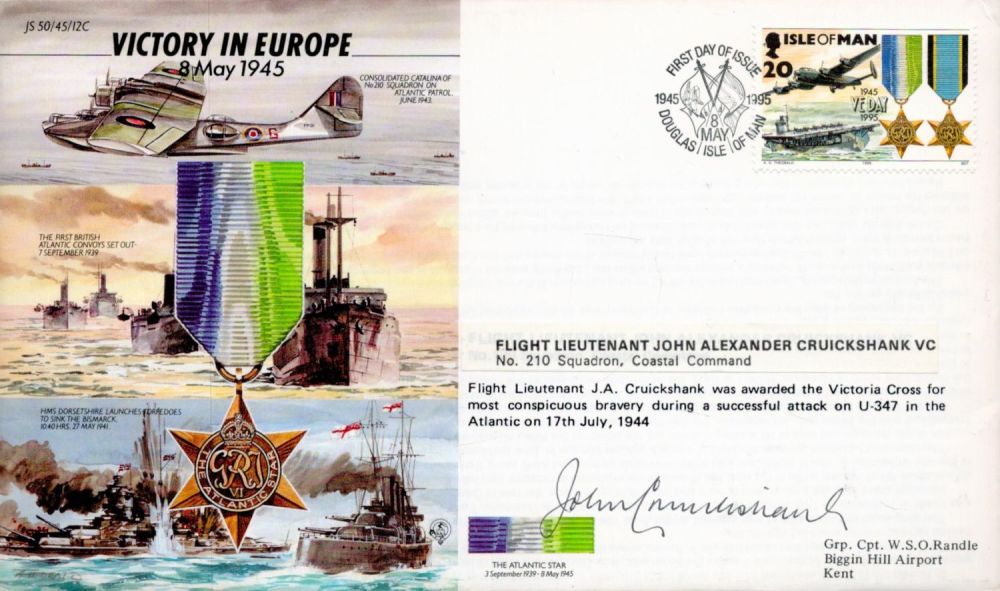 Lot 100: Flt Lt John Cruickshank Signed Victory in Europe...