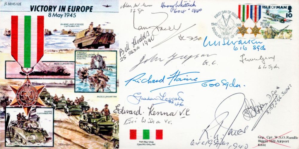 Lot 101: 13 Signed Victory In Europe FDC. Signatures include...