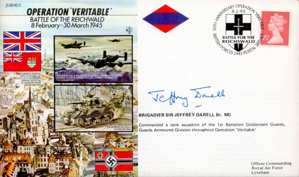 Lot 102: Brigadier Sir Jeffrey Darrell Signed Operation Veritable FDC....