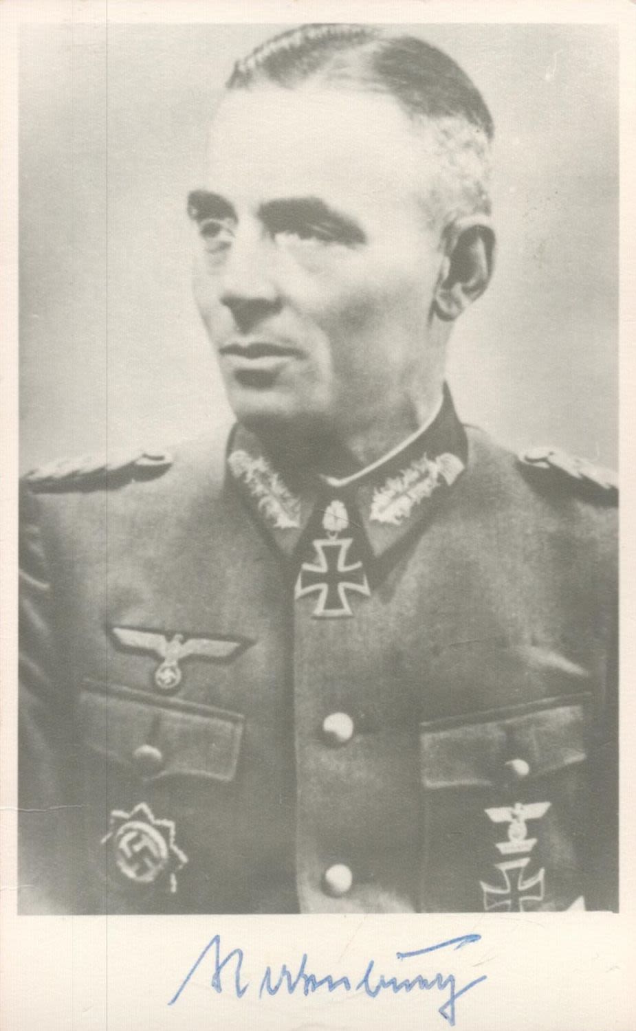 Lot 137: German General Carl Rodenburg Signed 5x3 inch approx...