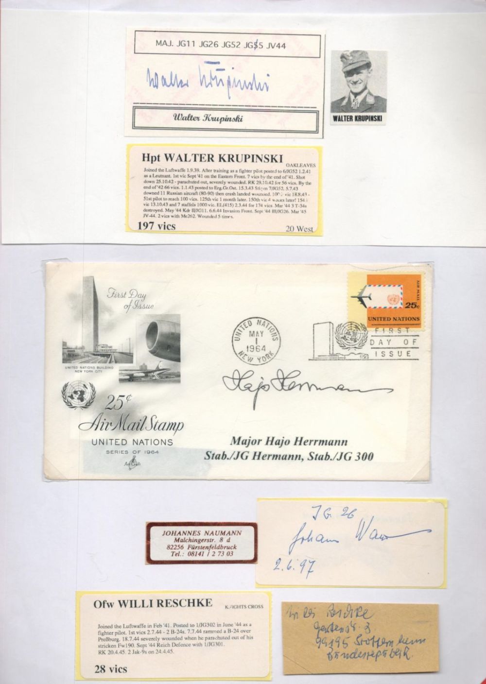 Lot 173: A4 Sheet of Paper Showing The Signatories of...