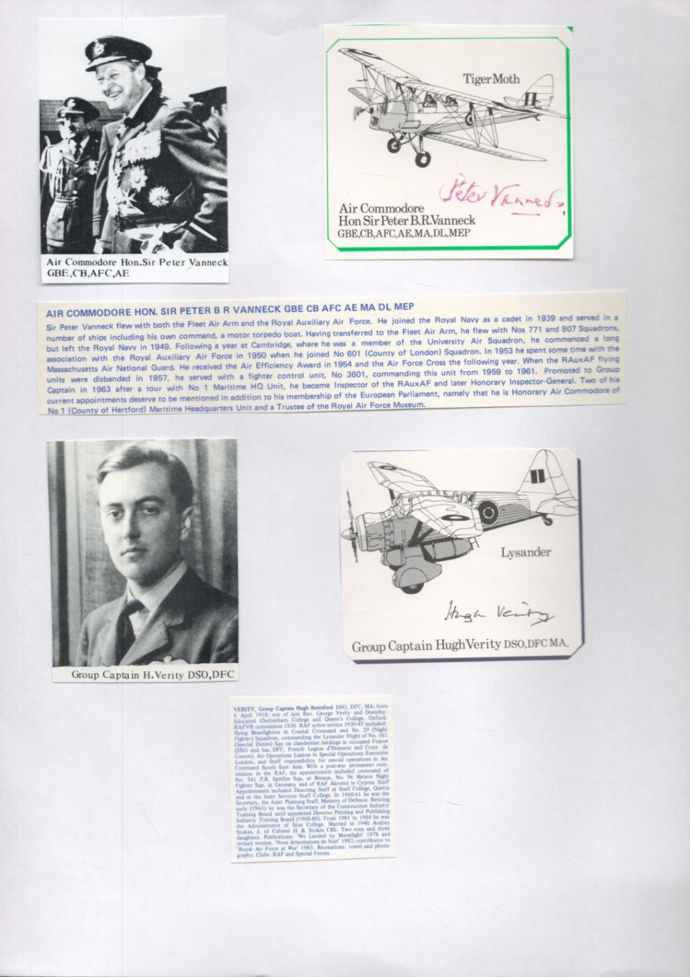 Lot 183: Air Cmdre Sir Peter Vanneck and Group Cptn...