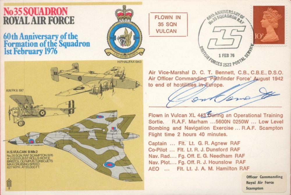 Lot 189: AVM Don Bennett CB, CBE, DSO Signed No...