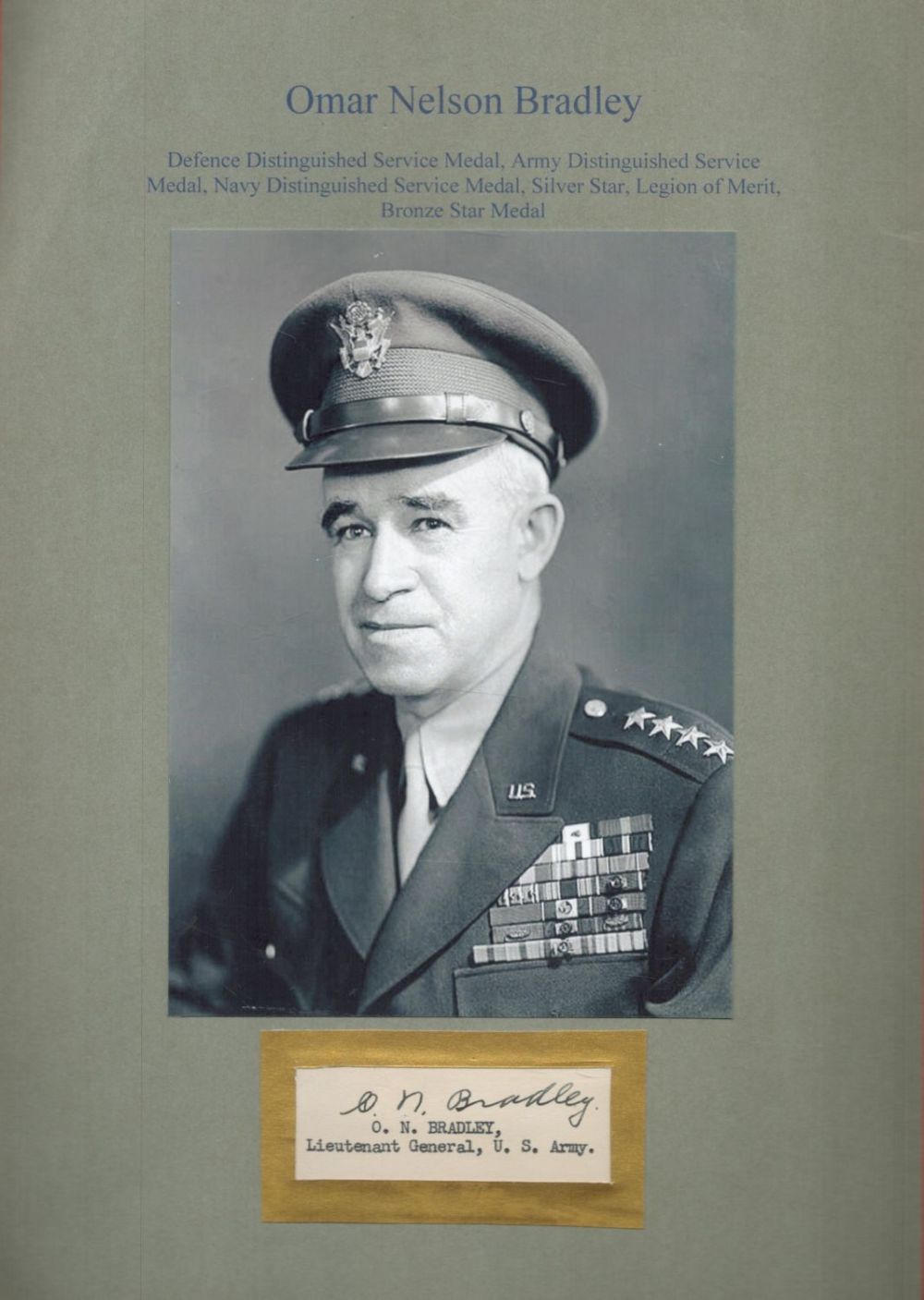 Lot 207: US Army General Omar N Bradley Signed Signature...
