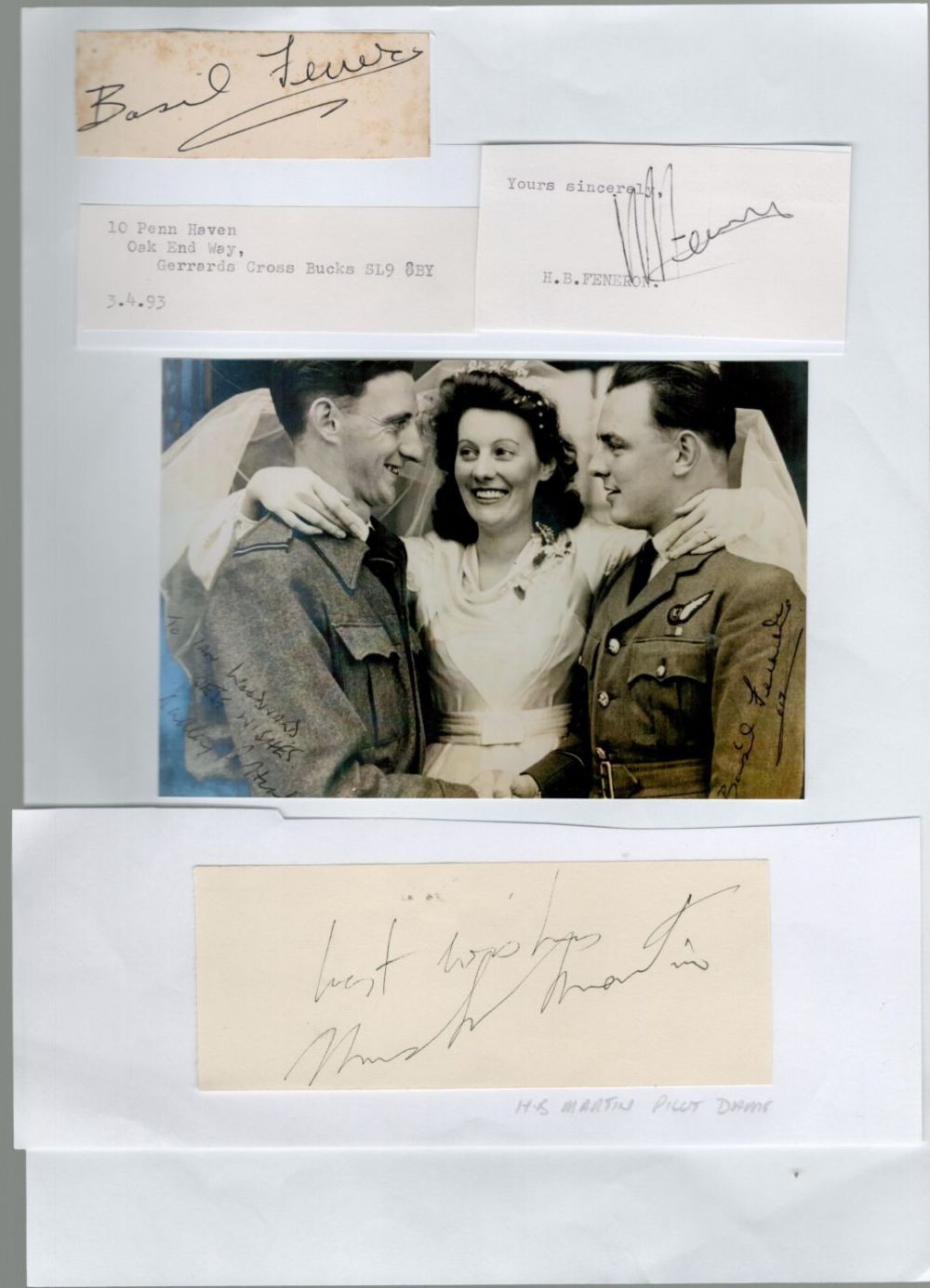 Lot 220: Dambusters Mick Martin and Basil Feneron Signed Separate...