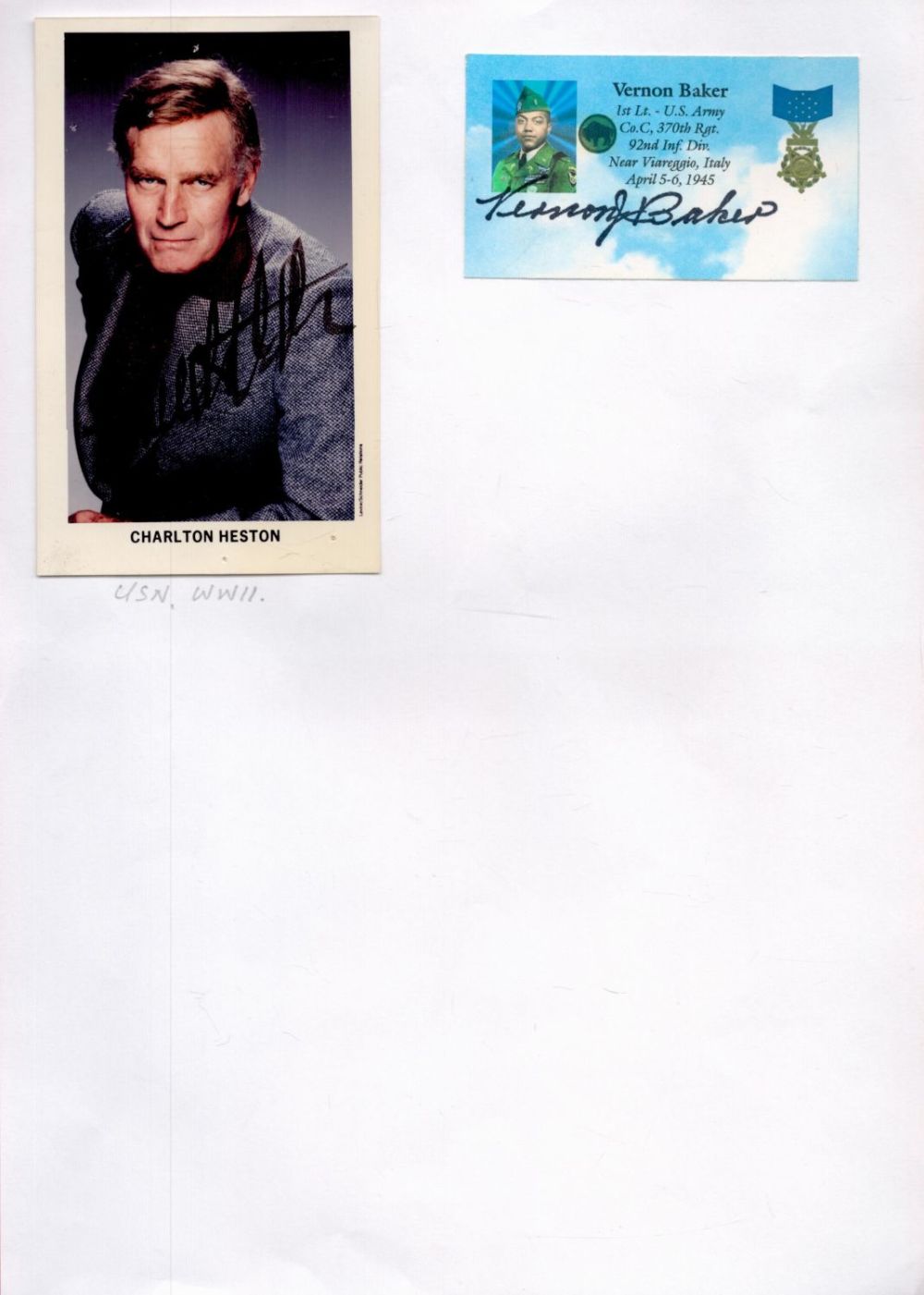 Lot 239: Tuskegee Airman Staff Sgt. Charlton Heston Signed Photo...