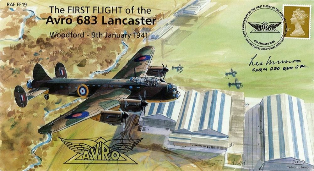 Lot 332: WW2 Sqn Ldr Les Munro Signed 1st Flight...