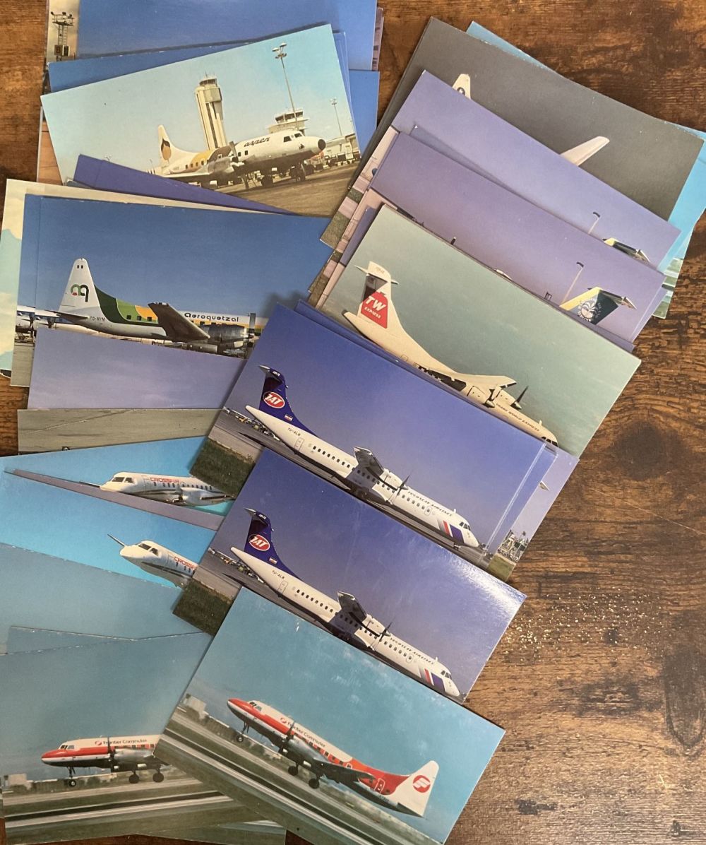 Lot 448: Collection of approx 50 Colour Aviation Postcards showing...