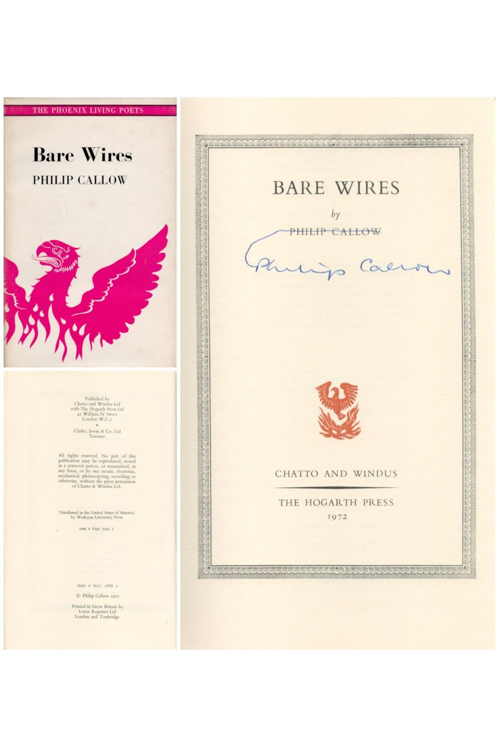 Lot 208: Philip Callow signed hardback book titled Bare Wires...