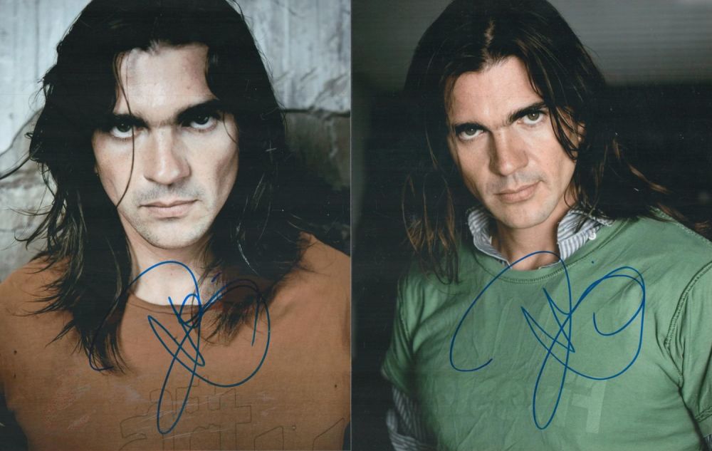 Lot 232: Juanes signed two 10x8 colour photos. Juan Esteban...