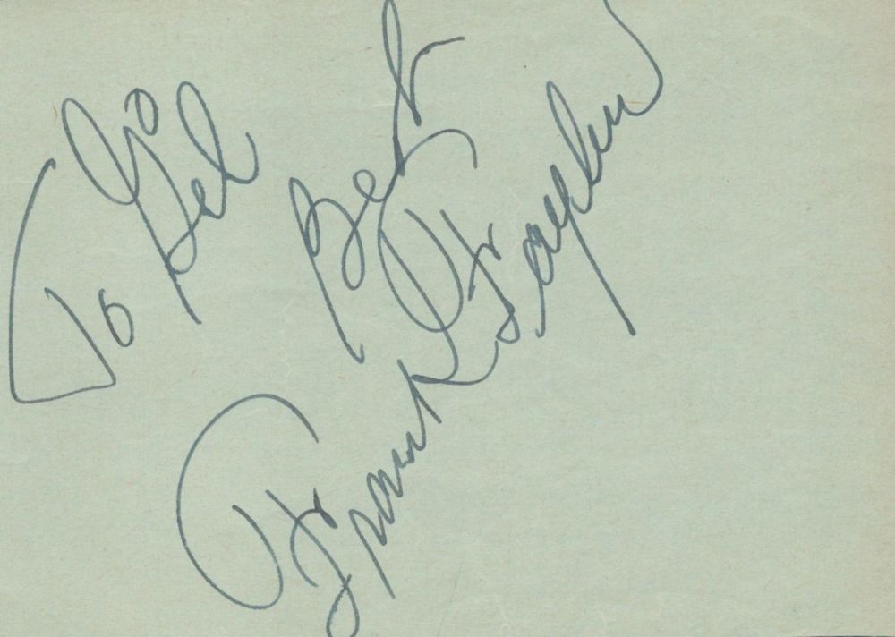 Lot 233: American Actor Frank Faylen Signed 3x2 inch approx....