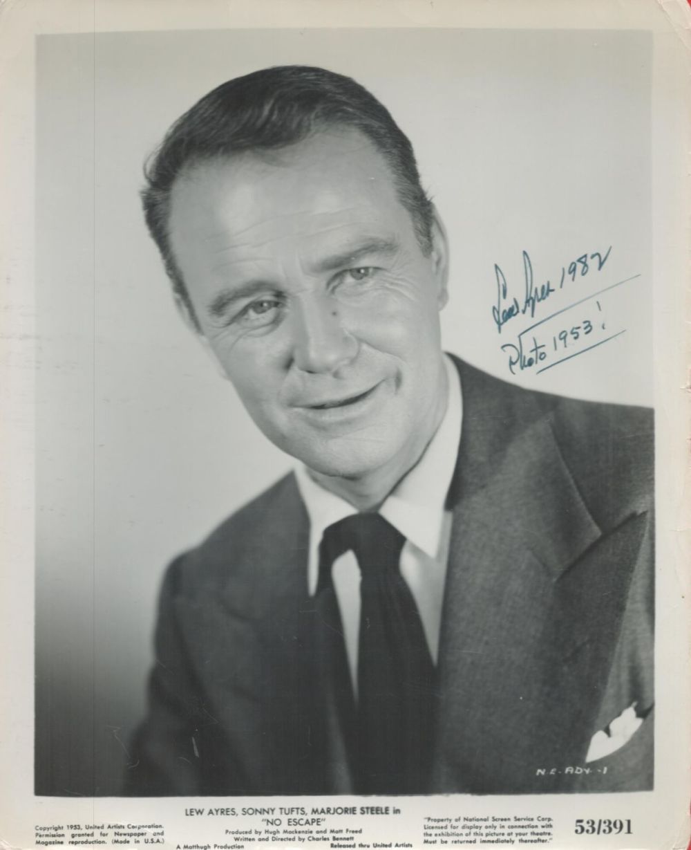 Lot 279: Lew Ayres signed 10x8 black and white vintage...