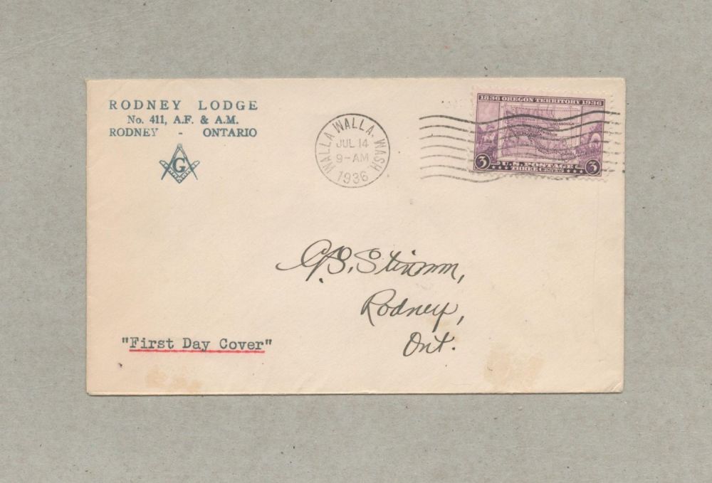 Lot 299: Masonic FDC Rodney Lodge No 411 AF and...