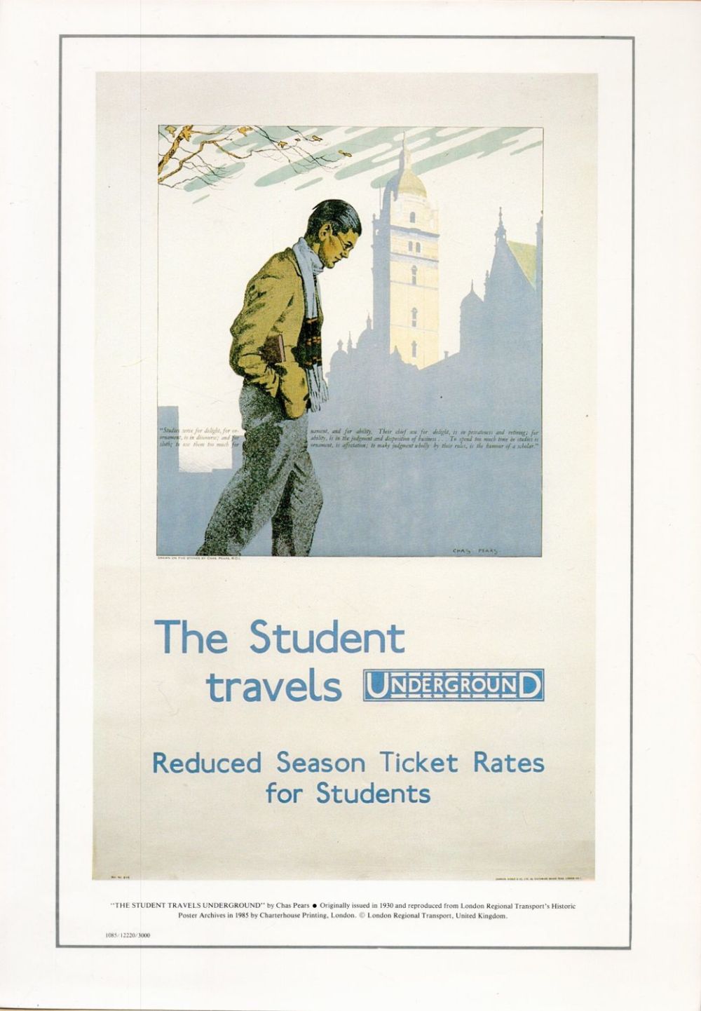 Lot 317: Reproduction Small Poster The student Travels Underground. Originally...