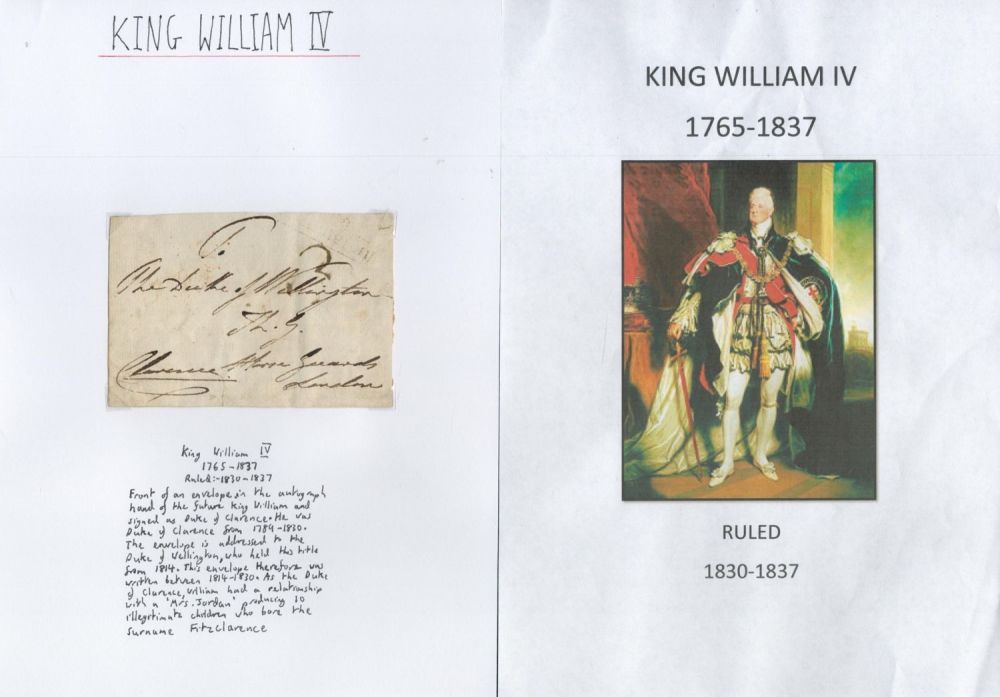 Lot 345: King William IV signed vintage 5x3 envelope front...