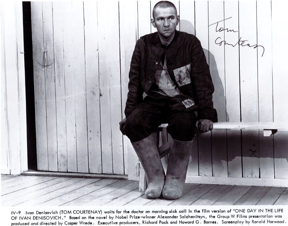 Lot 427: Tom Courtenay Signed 10x8 inch Black and White...