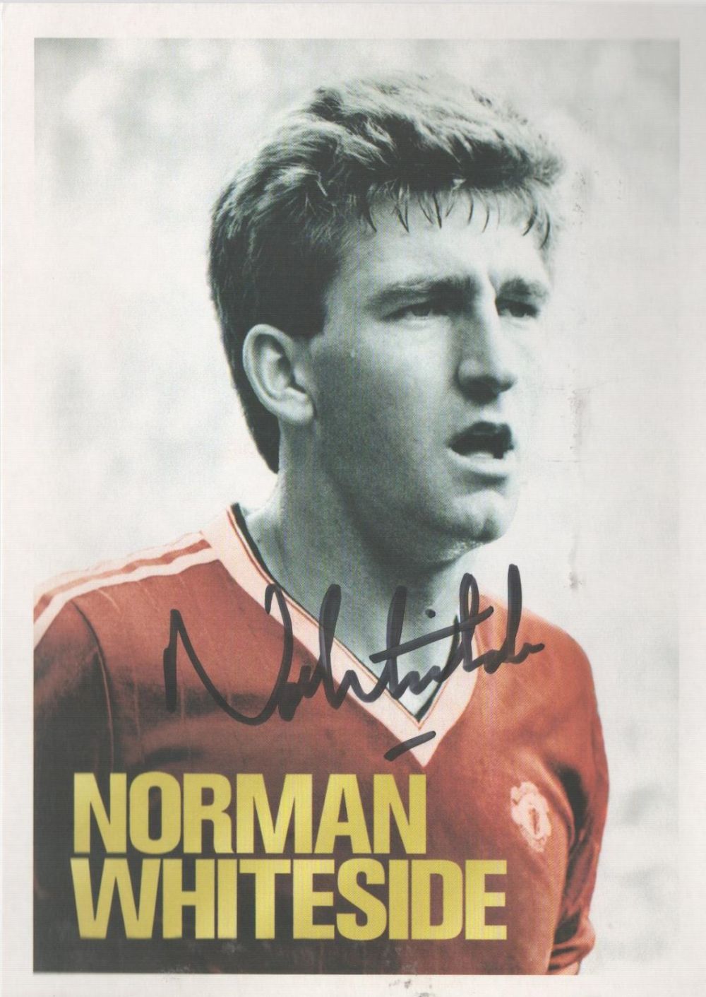 Lot 487: Norman Whiteside A 6"x4" promotional picture nicely signed...