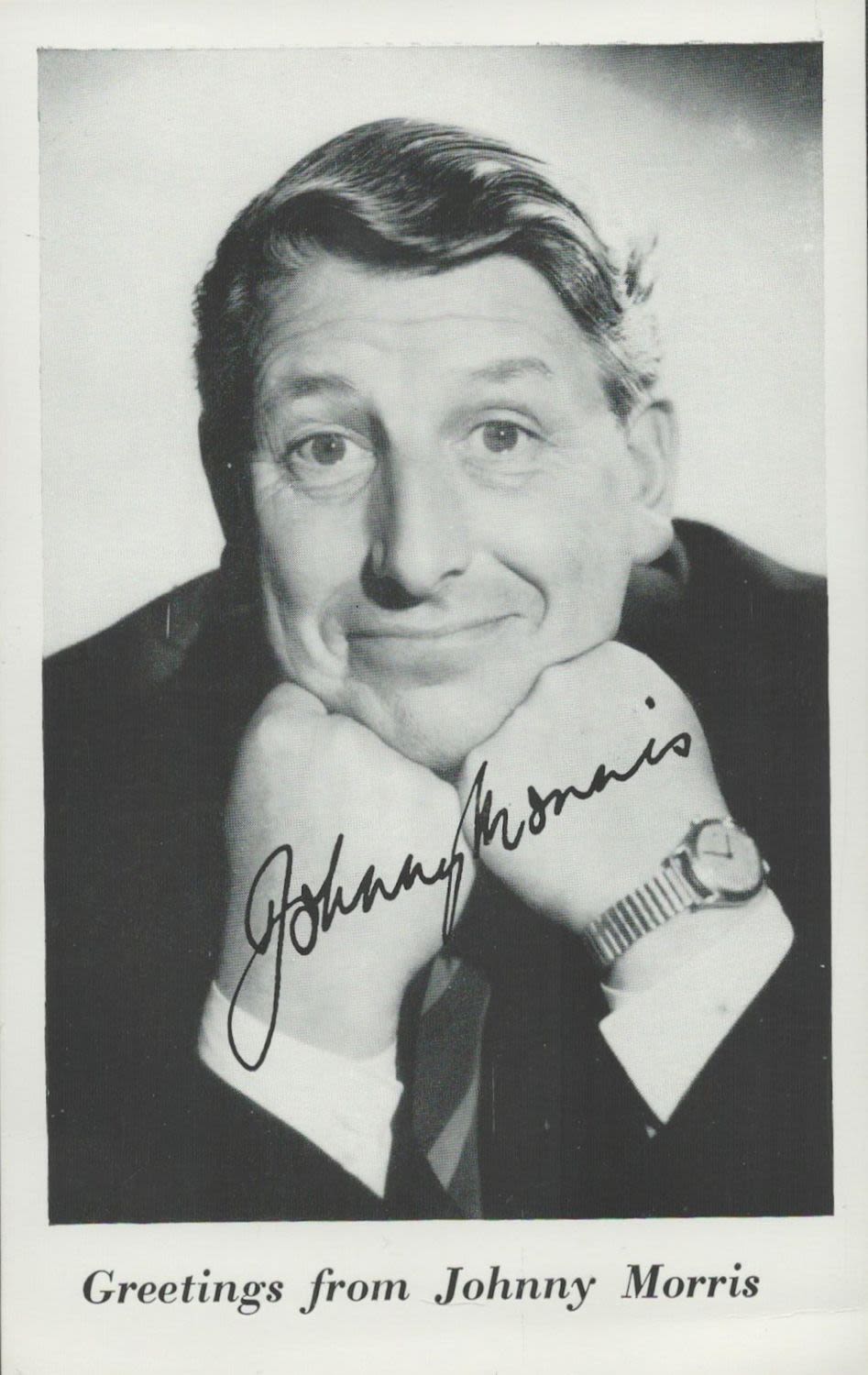 Lot 502: Johnny Morris signed 6x4 black and white photo...