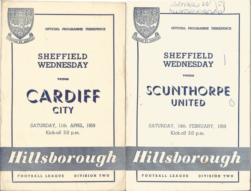 Lot 518: Vintage Football Programmes. 4 x Sheffield Wednesday 1959...