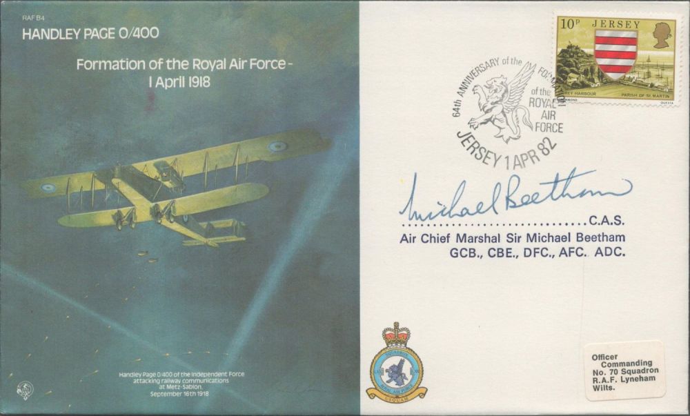 Lot 553: ACM Sir Michael Beetham Signed Handley Page 0/400...