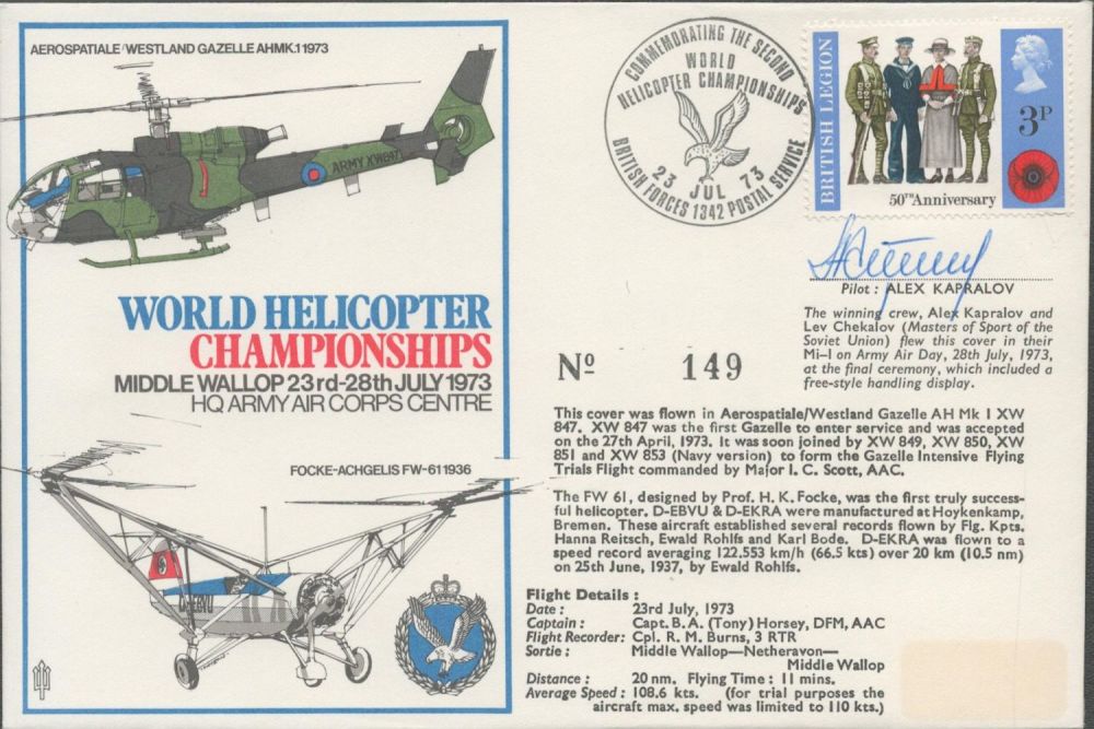 Lot 577: Pilot Alex Kapralov Signed World Helicopter Championships July...
