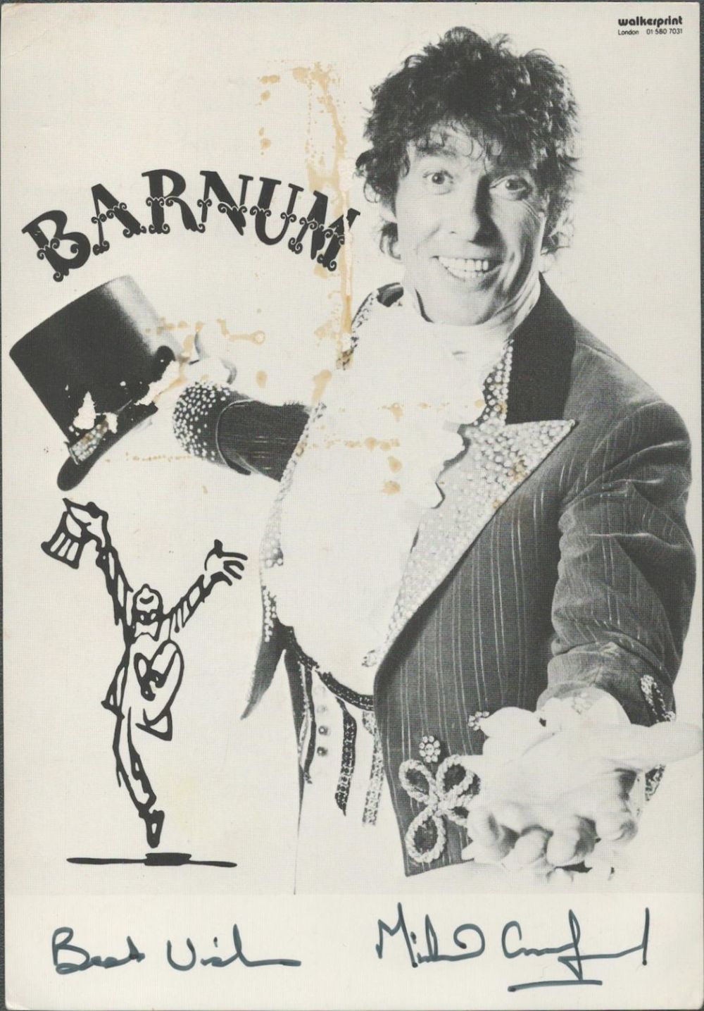 Lot 586: Michael Crawford signed 6x4 black and white vintage...