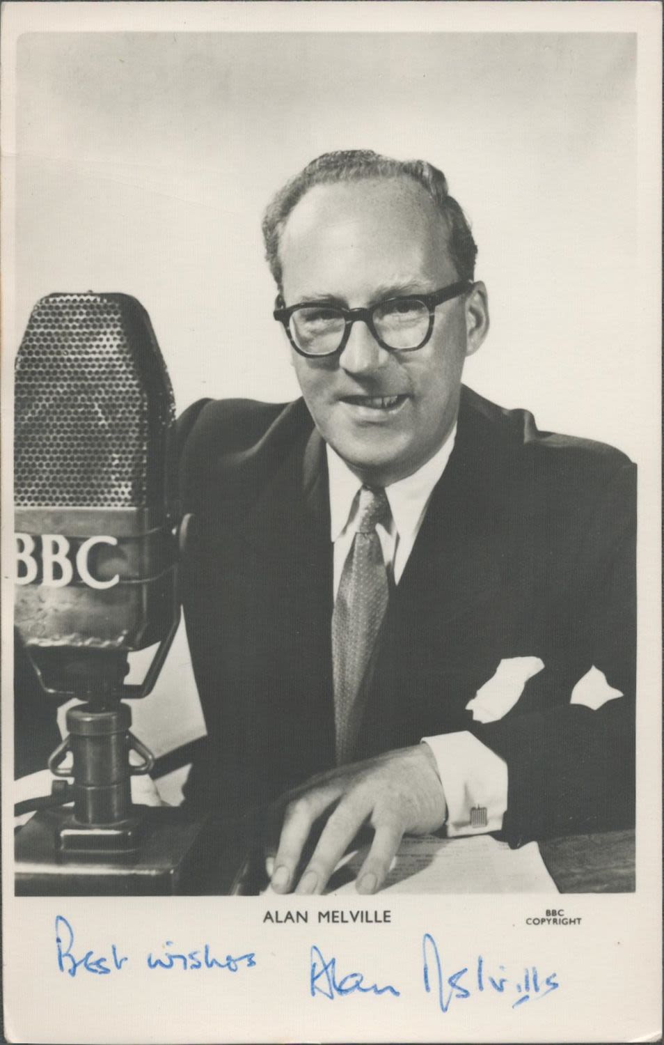 Lot 596: Alan Melville signed 6x4 black and white promo...