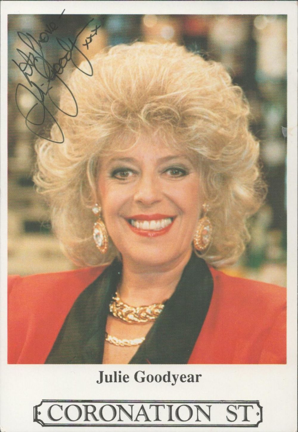 Lot 605: Julie Goodyear signed 6x4 colour Coronation street promo...