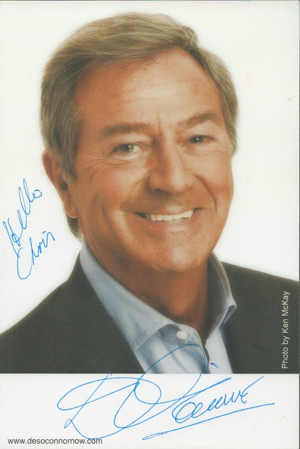 Lot 627: Des O'Connor signed and dedicated 6x4 colour photo....