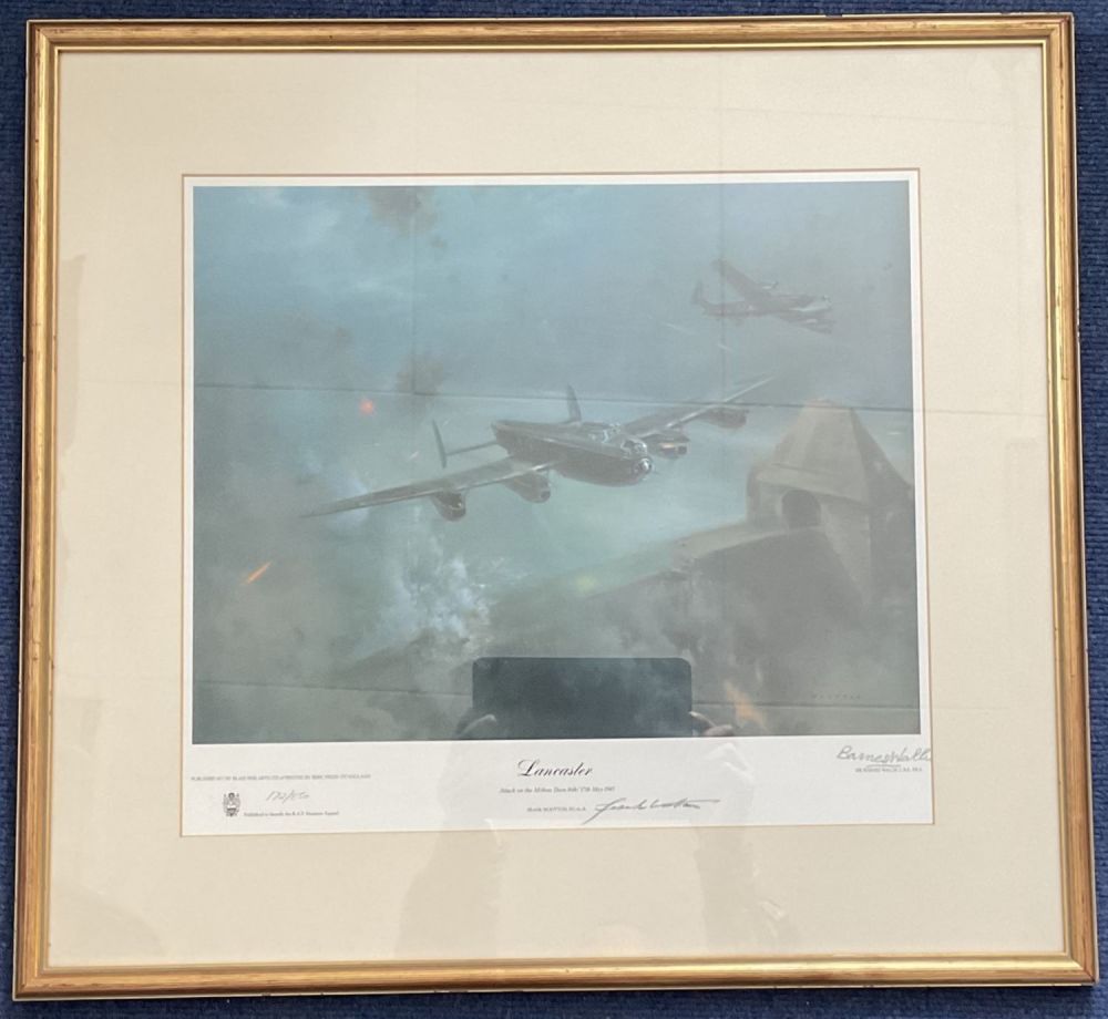 Lot 670: Sir Barnes Wallis Signed Frank Wootton Colour Print...
