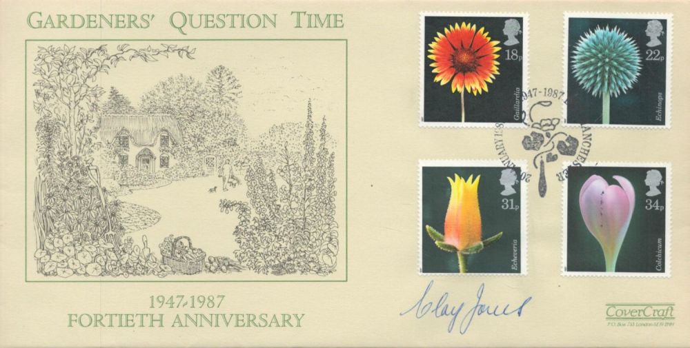 Lot 689: Clay Jones signed RARE official 1987 Covercraft Flowers...