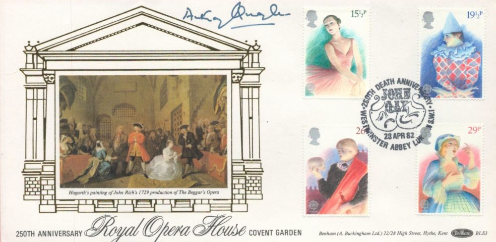 Lot 691: Actor Anthony Quayle signed Benham 1982 Theatre official...