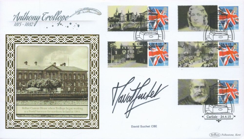 Lot 693: Poirot David Suchet signed 2015 Benham Anthony Trollope...