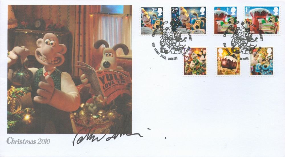 Lot 694: Peter Sallis signed 2010 Internetstamps Christmas Wallace and...