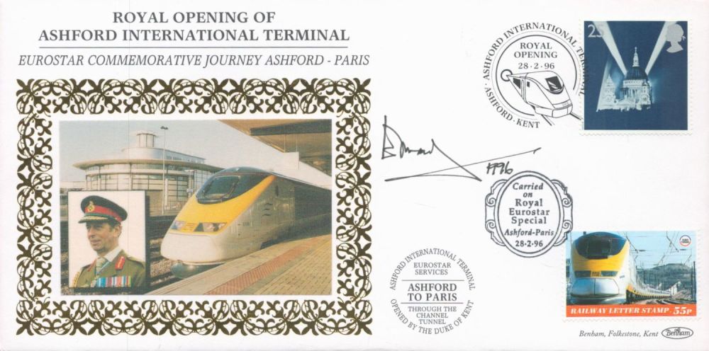 Lot 697: Duke of Kent signed 196 Benham Eurostar Chanel...