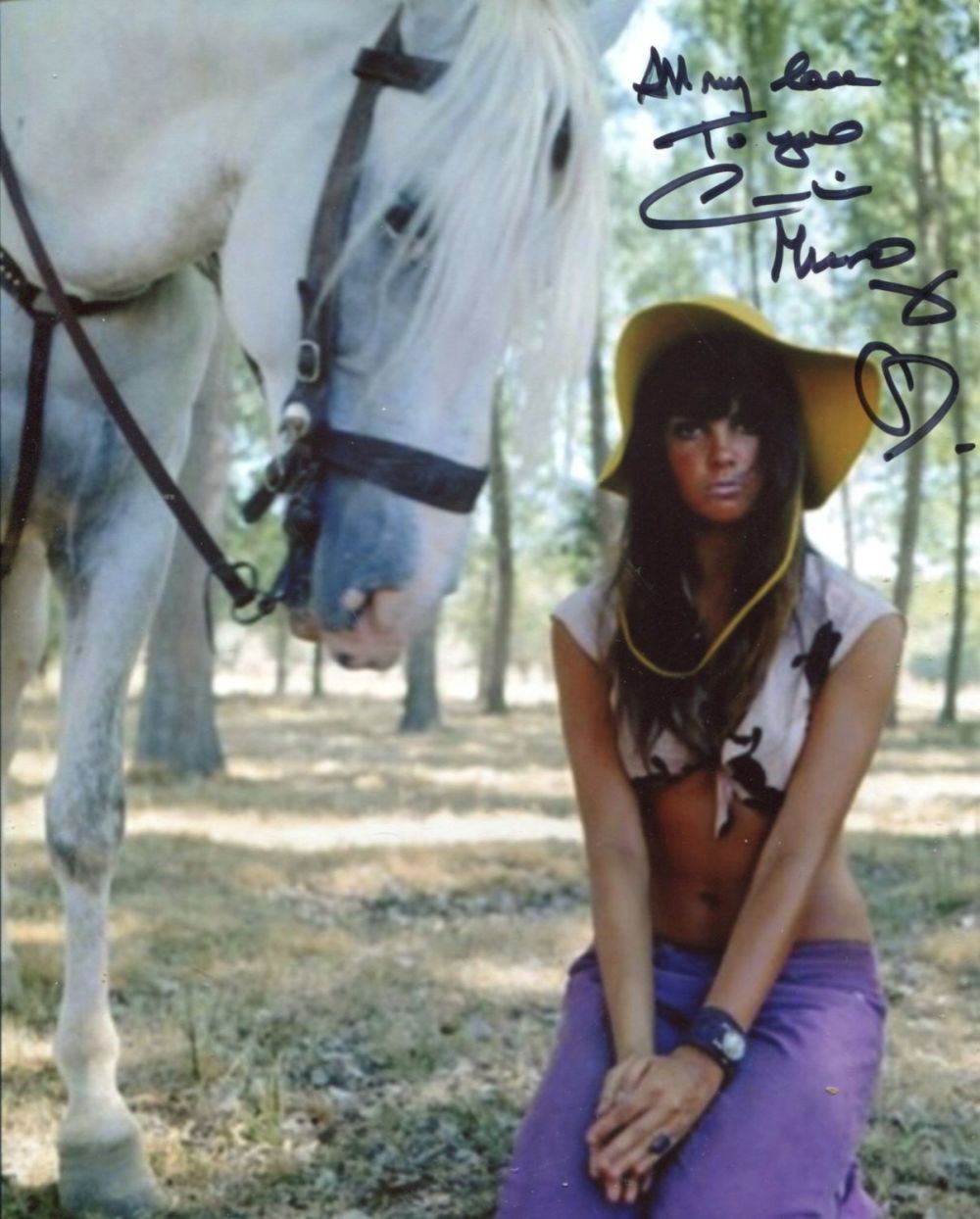 Lot 616: 007 Bond actress Caroline Munro signed sexy pose...