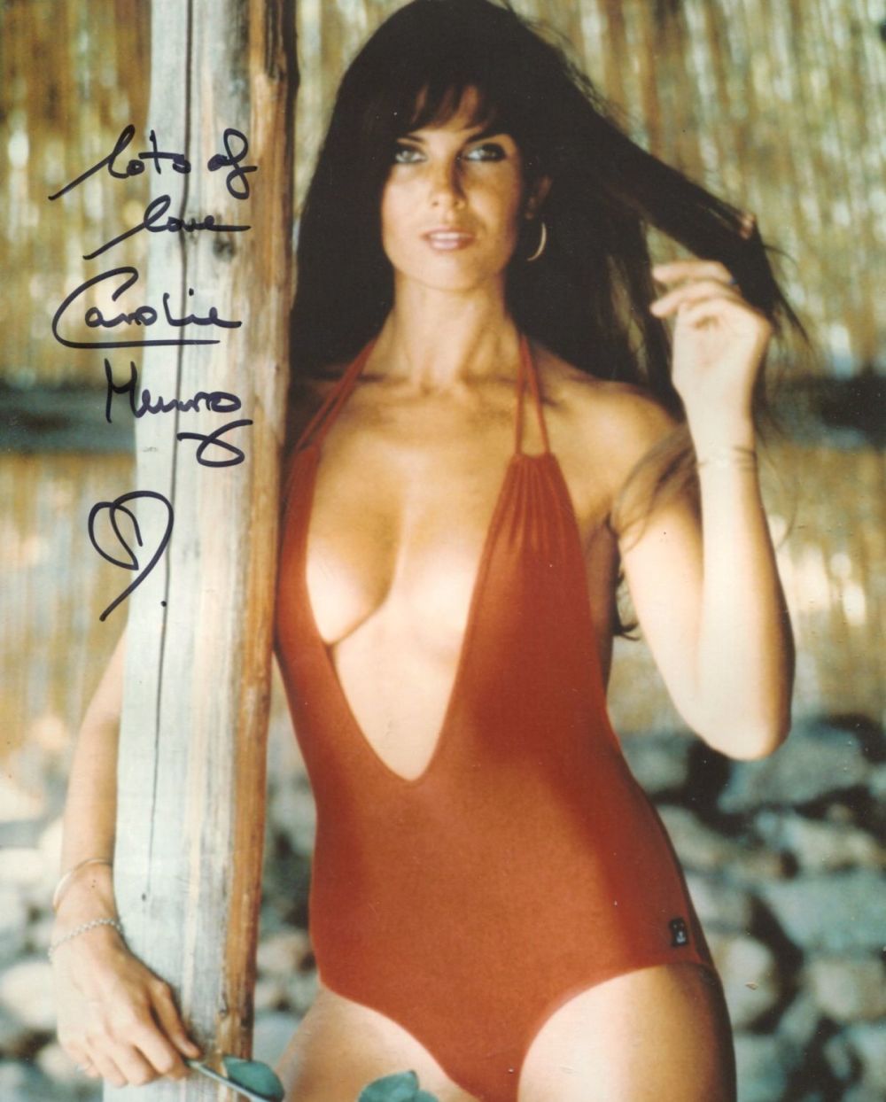 Lot 738: 007 Bond actress Caroline Munro signed sexy pose...