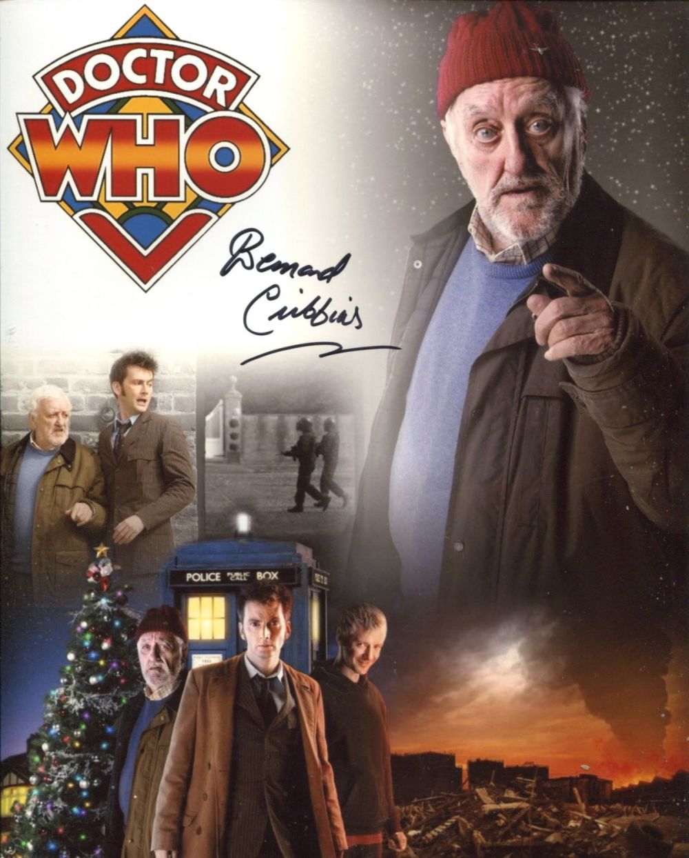 Lot 746: Doctor Who Wilf Mott montage 8x10 photo signed...