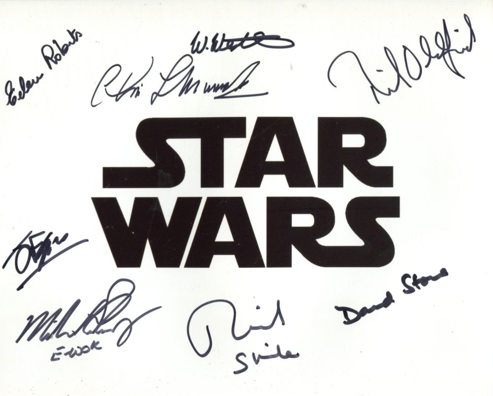 Lot 748: Star Wars 8x10 photo signed by EIGHT actors...