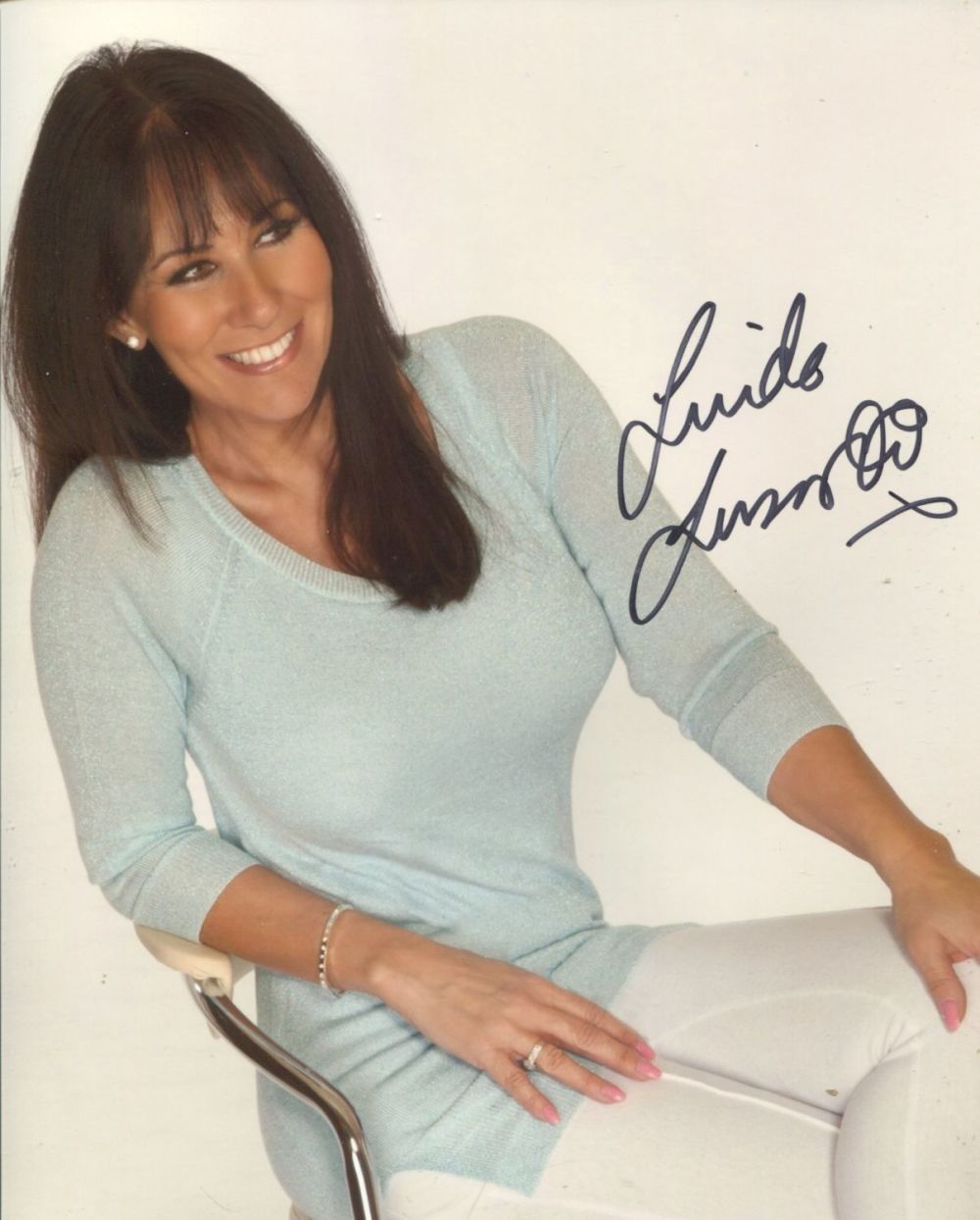 Lot 800: 1980's topless Page 3 model Linda Lusardi signed...
