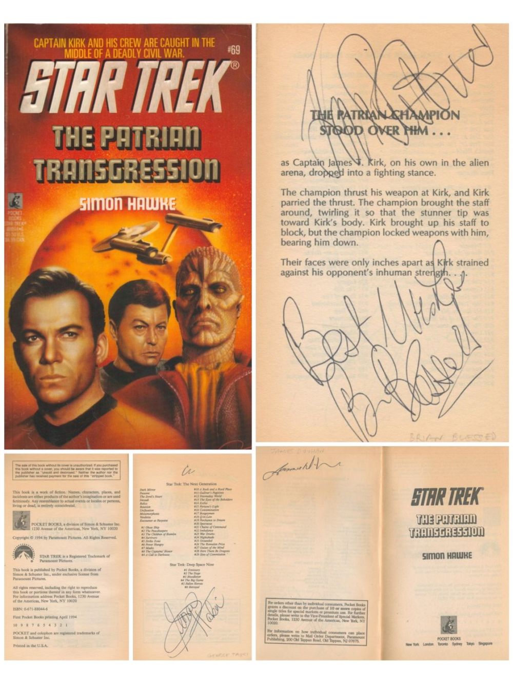 Lot 183: Star Trek a paperback copy of The Patrian...
