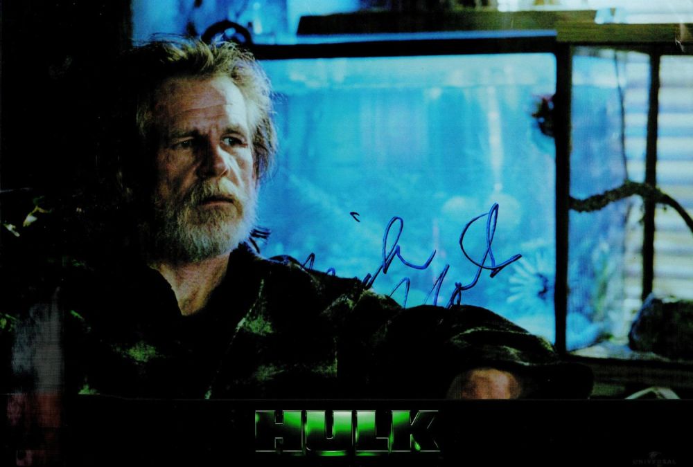 Lot 233: Nick Nolte signed Hulk 12x8 colour promo page....