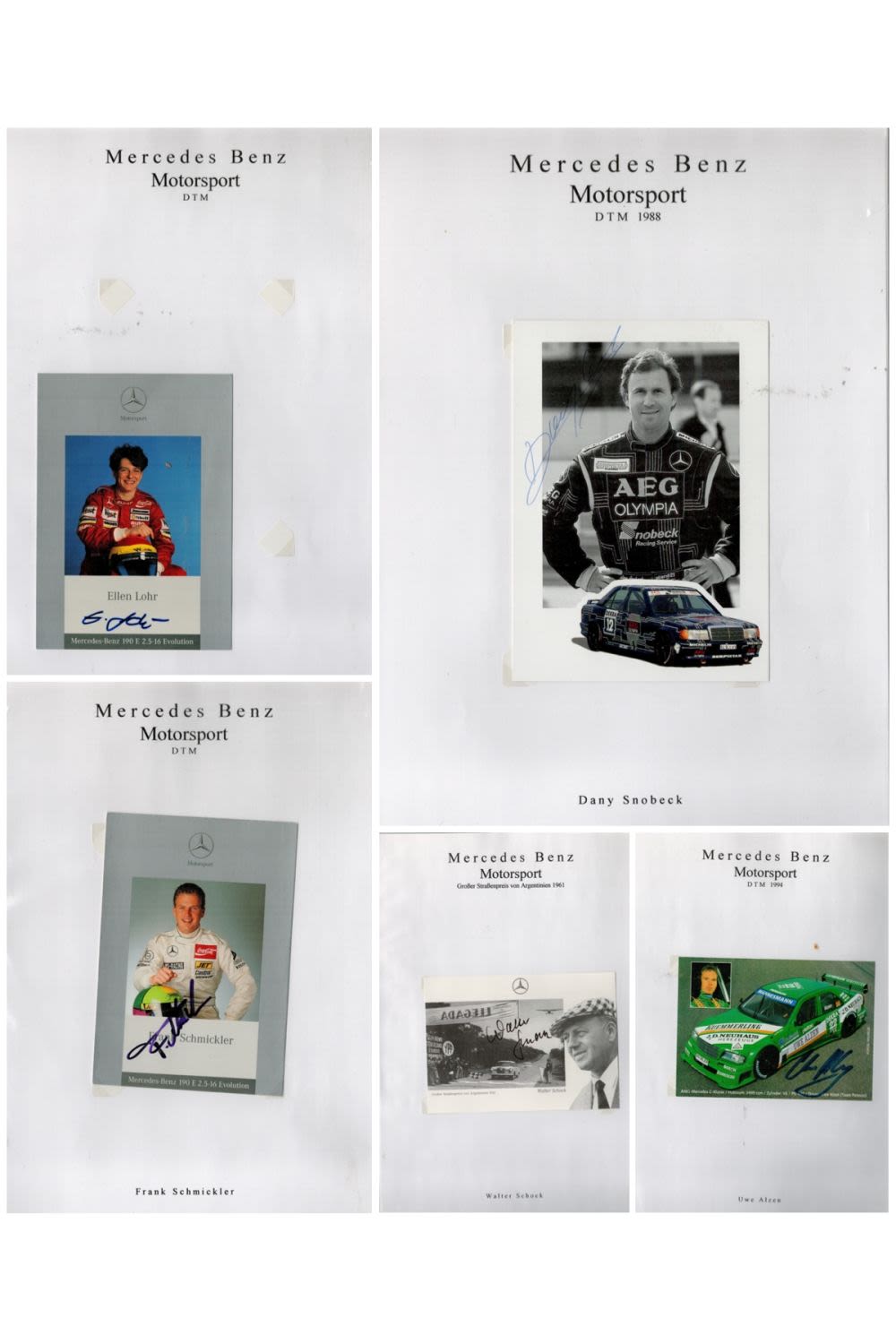Lot 257: Motor Sport Mercedes Benz collection includes five signed...