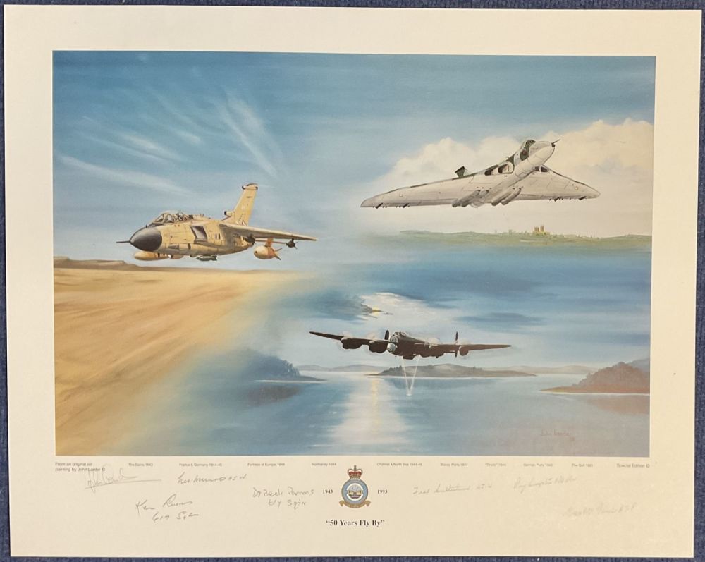 Lot 263: WW2 7 617 Sqn Members Signed John Larder...