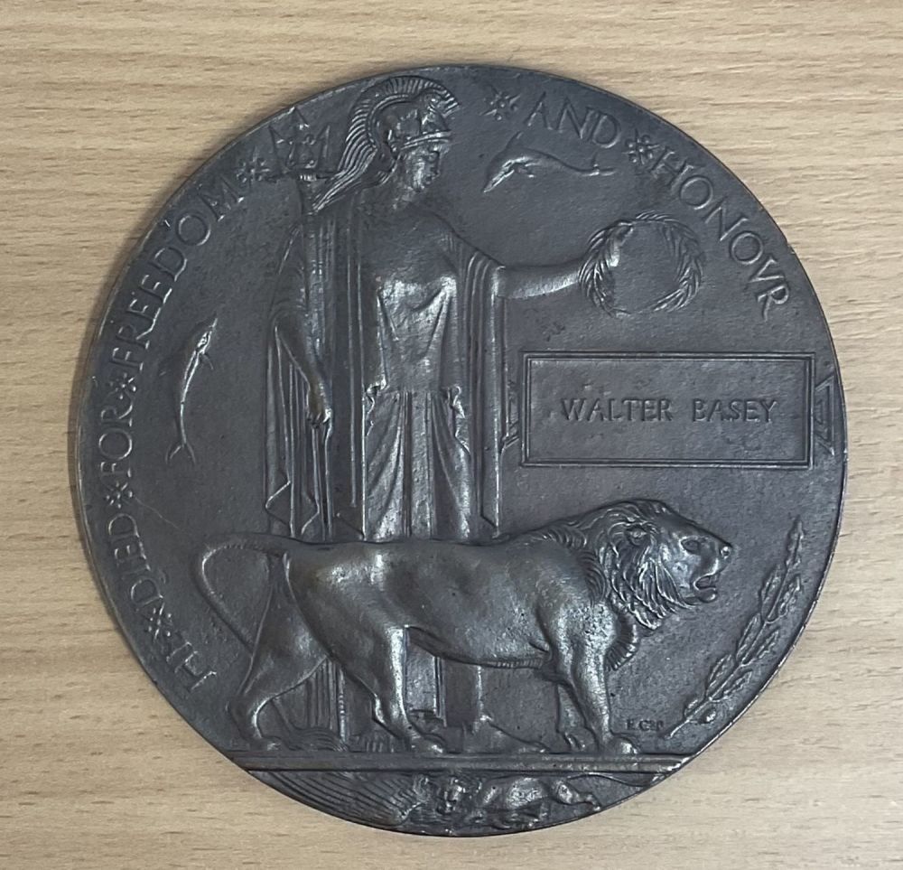 Lot 279: WW1 Death Plaque for Private Albert Edward Ramsbotham...