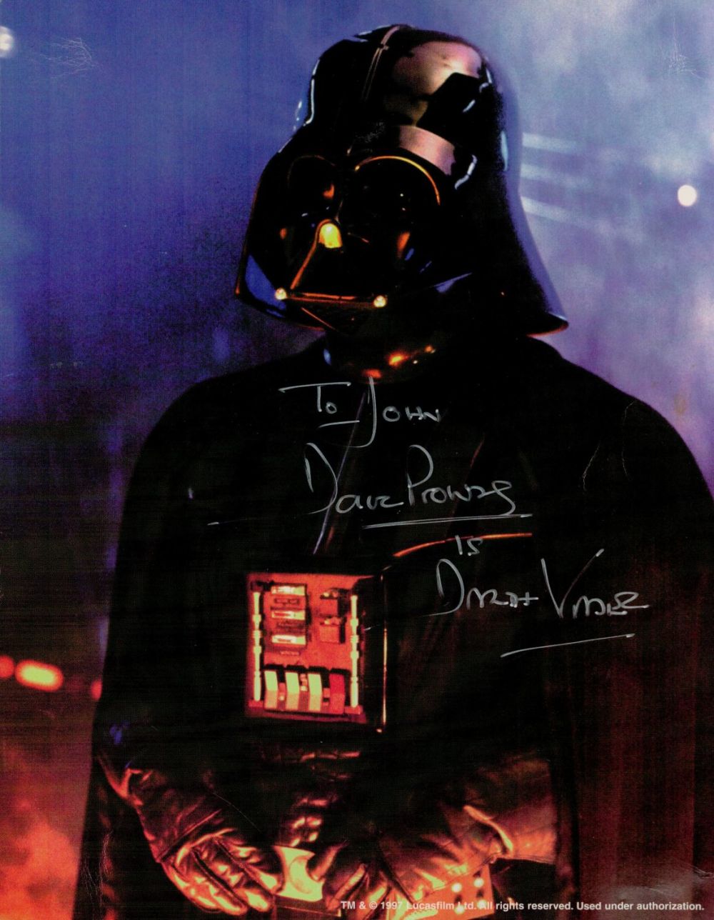 Lot 51: Dave Prowse signed Darth Vader Star Wars 10x8...