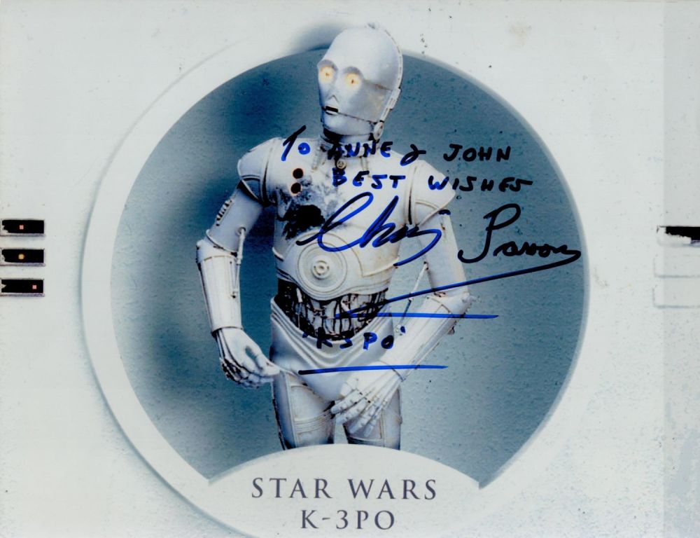 Lot 56: Chris Parsons signed K 3PO Star Wars 10x8...