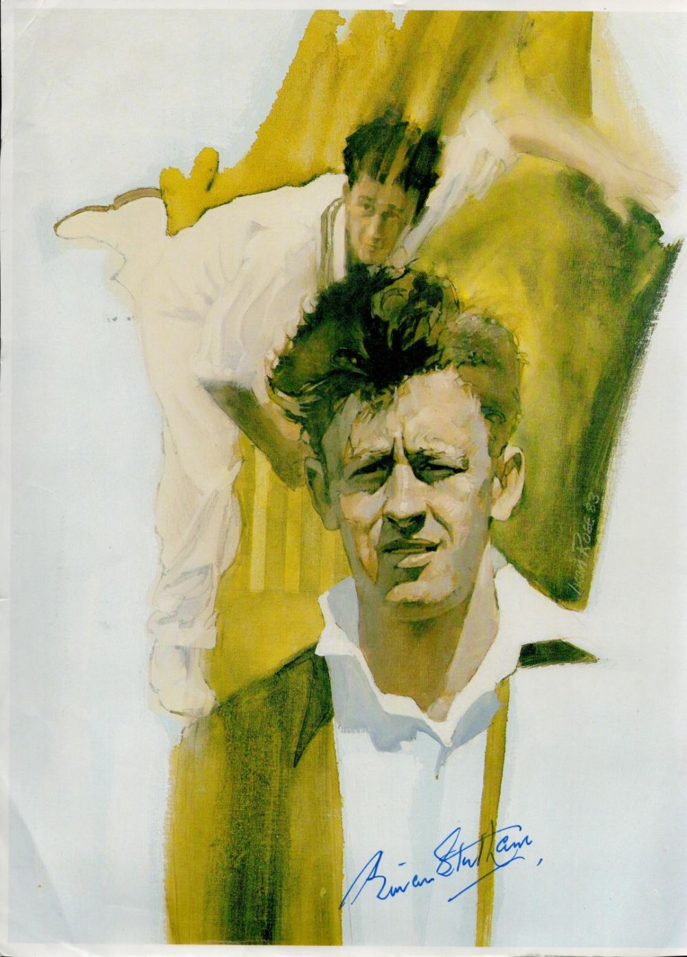 Lot 63: Cricket Brian Statham signed 12x8 magazine montage colour...