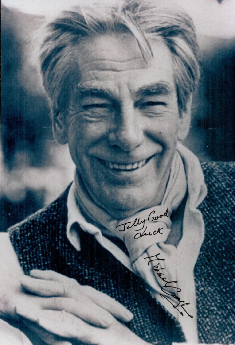 Lot 80: Michael Gough signed 7x5 black and white photo....